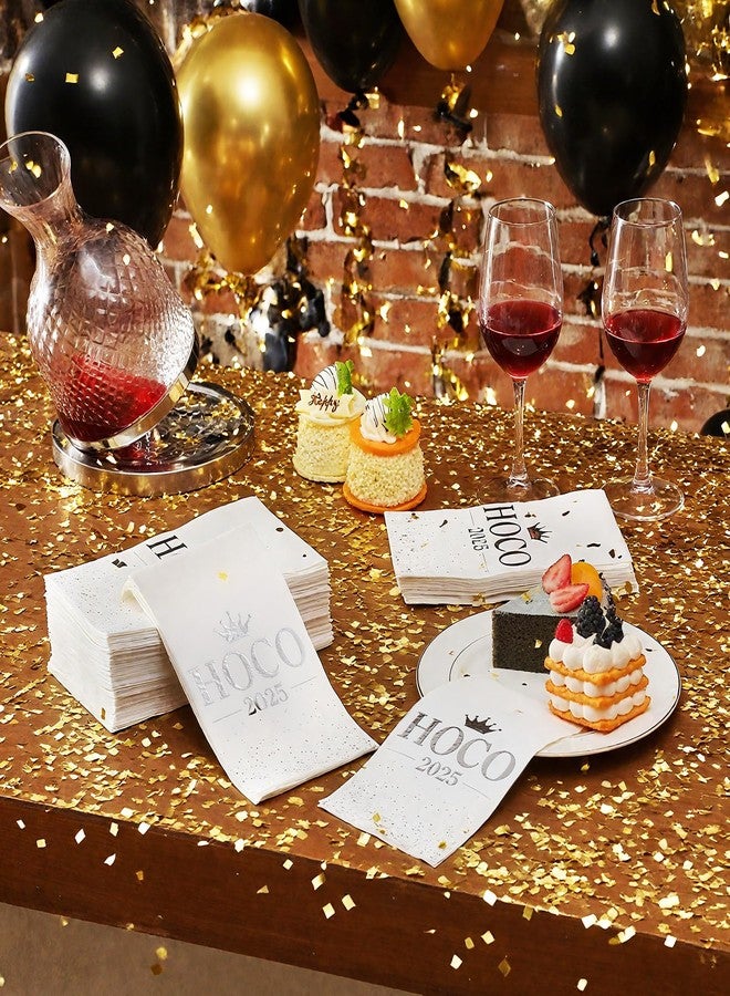 Resurhang Resurhang 100 Pcs Hoco Decorations 2026 Napkins Homecoming Disposable Paper Silver Hoco Dinner Napkins for High School College Homecoming Party Decorations Class of 2026 Party Supplies - Image 3